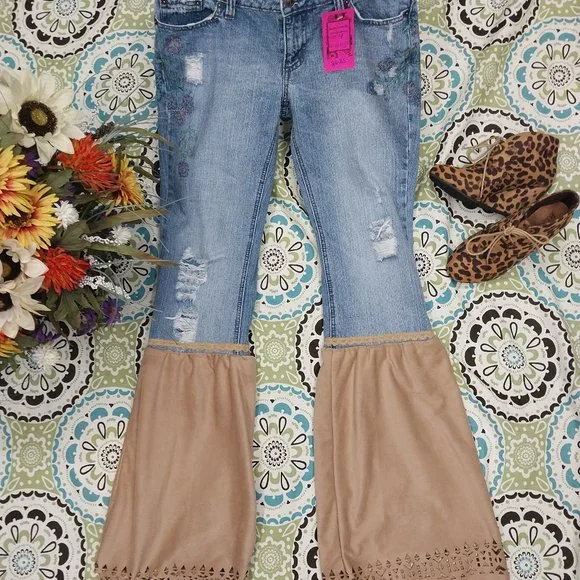 2524 Size 9j Duck Head 100% Cotton Upcycled Bell-Bottoms - Picture 1 of 7